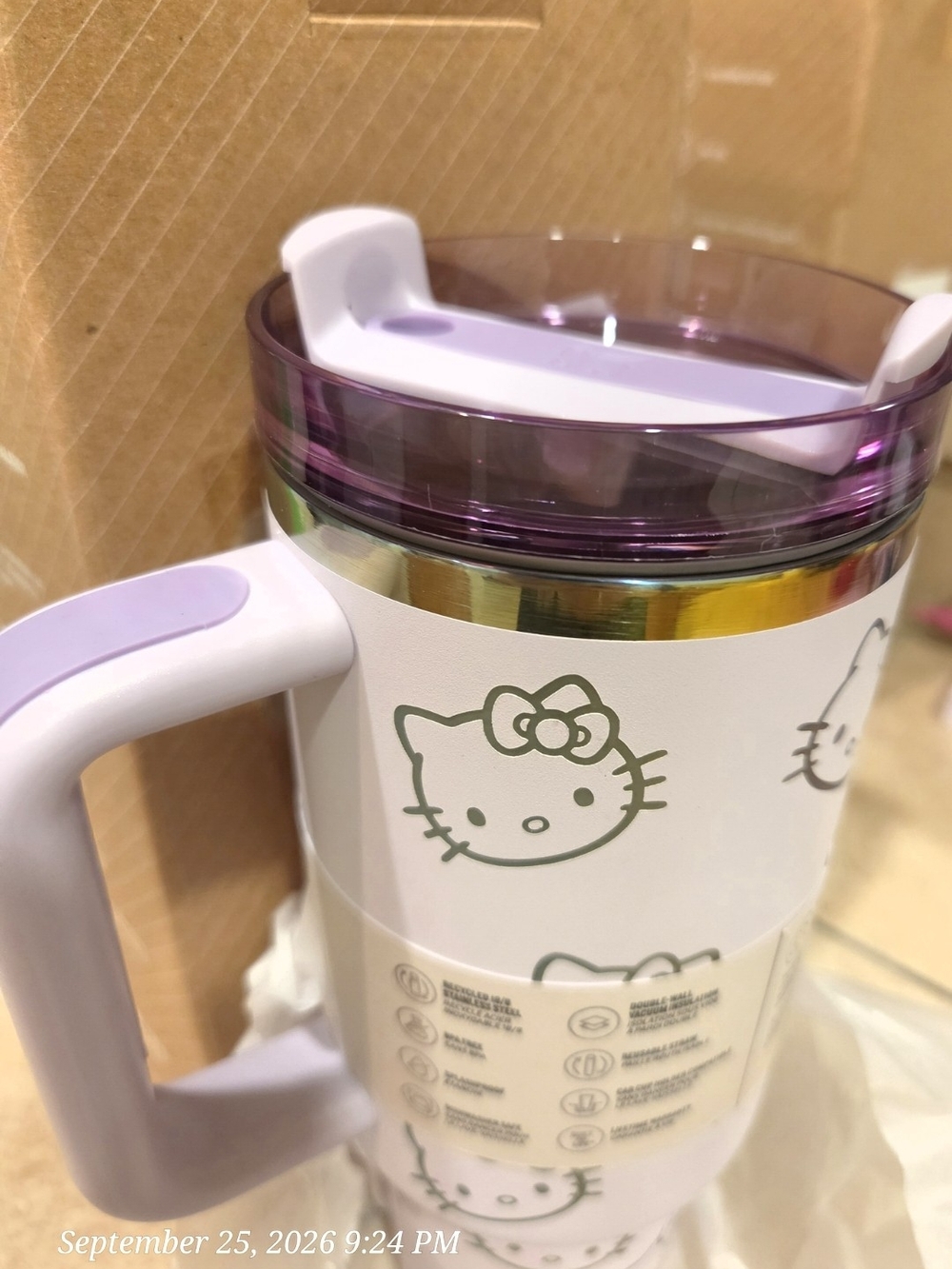 STANLEY Hello Kitty Purple Travel Tumbler with Handle